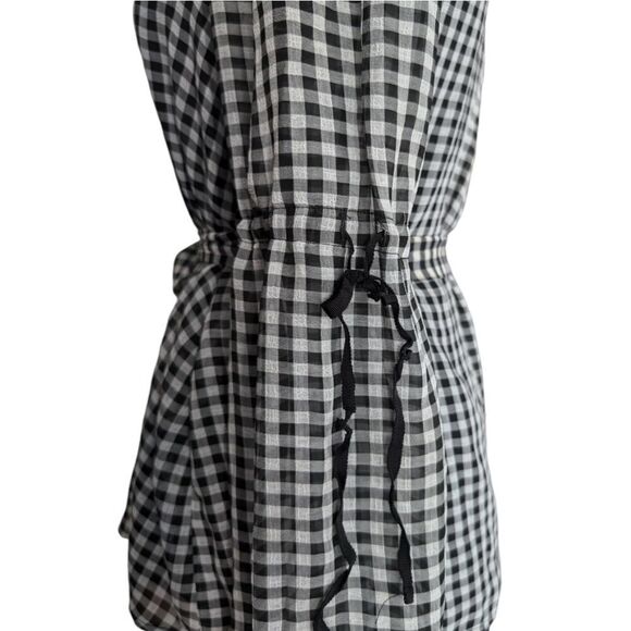 Max Studio chiffon gingham peasant blouse with removable tie belt size S - Picture 14 of 16